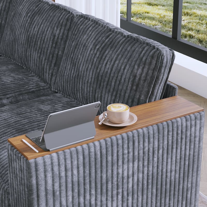 Christopher Knight Home - Jackson Oversized L-Shaped Corduroy Corner Couch with Armrest Storage