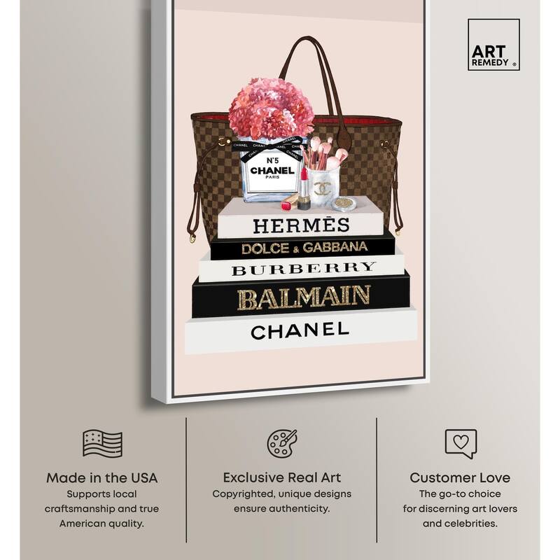 Pretty Spring Time Books Glam Canvas by Art Remedy