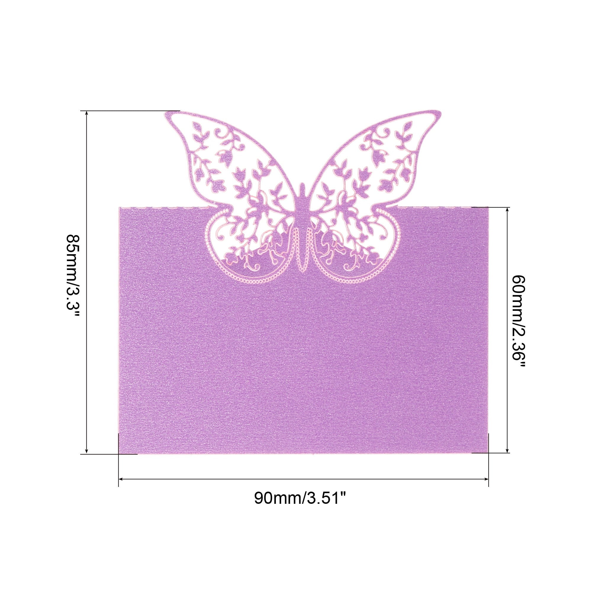 Table Name Place Cards, 25 Pcs Hollow Butterfly Cut Design Blank Card