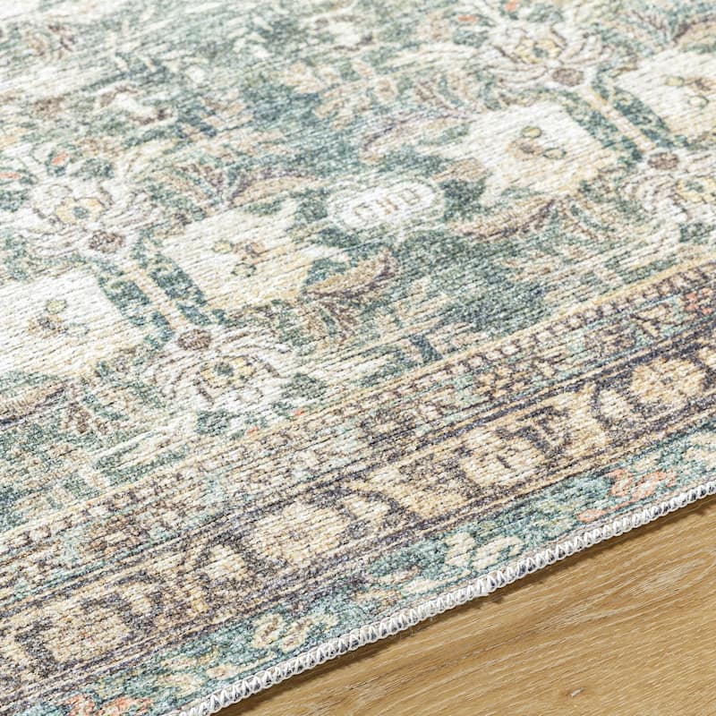 Livabliss Traditional Vinny Floral & Botanical Washable Area Rug