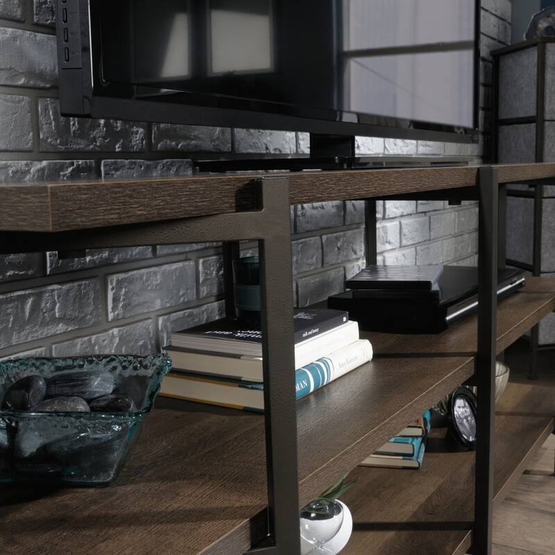 Wood Credenza for TVs up to 54" with Ample Storage, Brown - 57.48" W x 17.52" D x 24.21" H