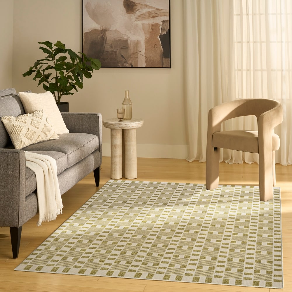 Nourison Nordic Indoor only Green Geometric Area Rug