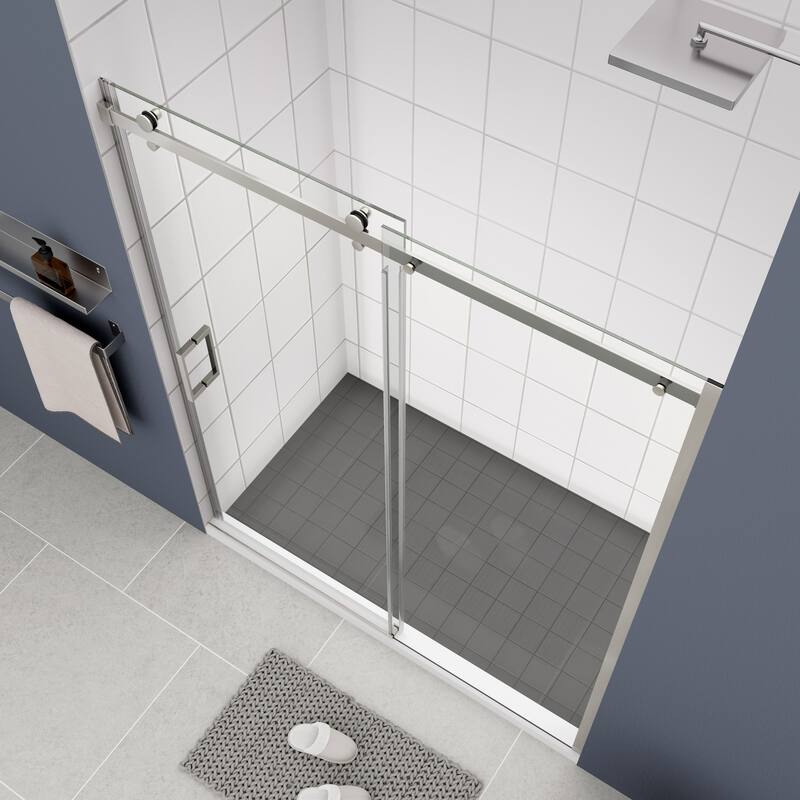 Frameless Single Sliding Shower Door with 304 Stainless Steel Hardware