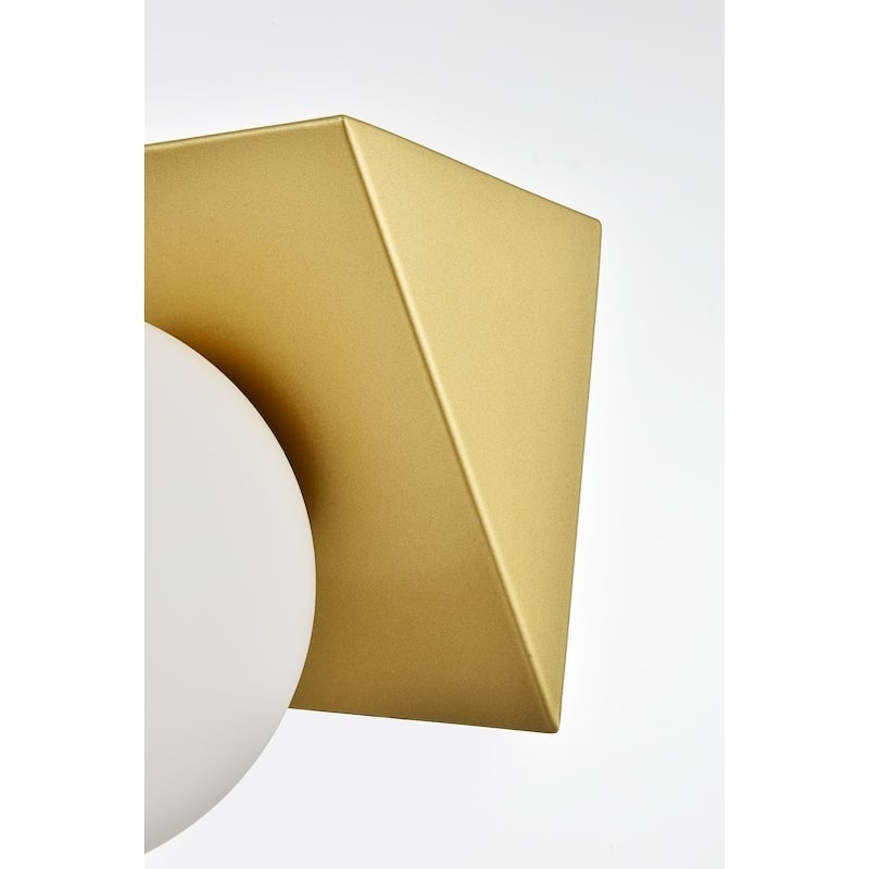 Jinzo 1 Light Black and Frosted White Bath Sconce