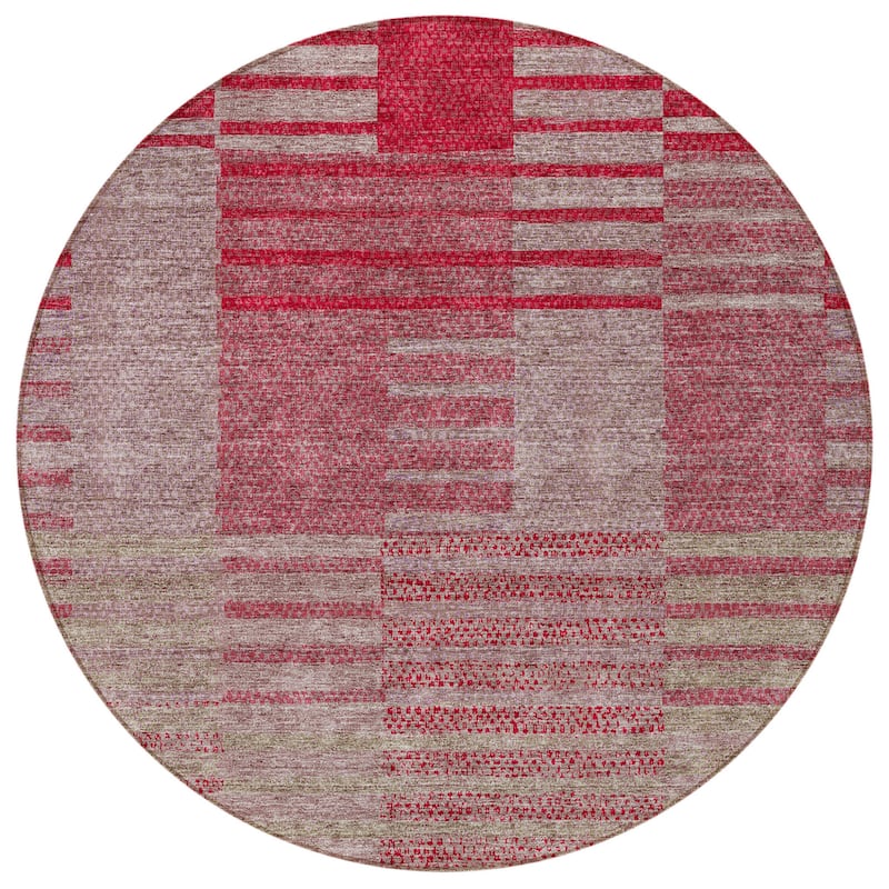 HomeRoots Striped Modern Rectangle Outdoor Rug