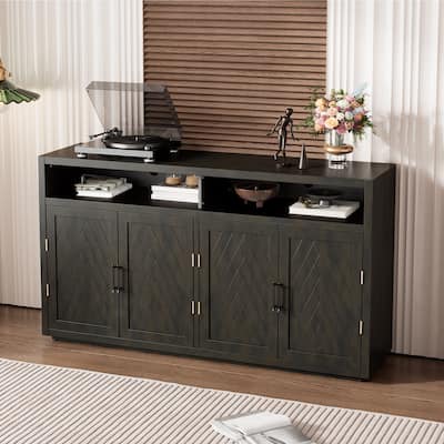 Geometric Element Sideboard with Open Storage