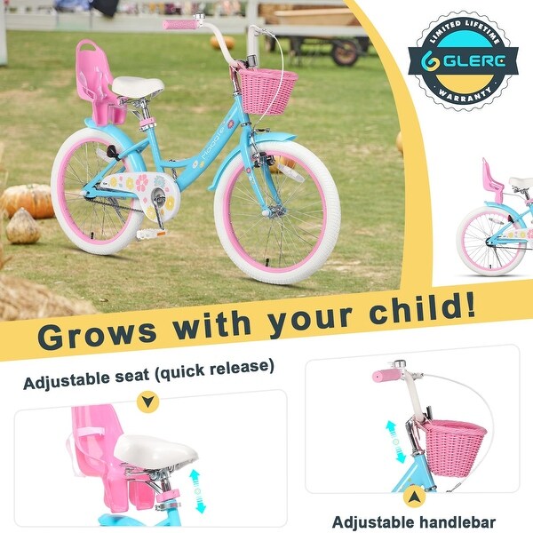 20 Inch Bike Ages for 1-13 Year Old Girls Princess Style