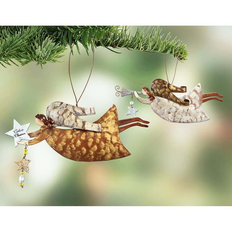Christmas Flying Angel Ornaments, Set of 2