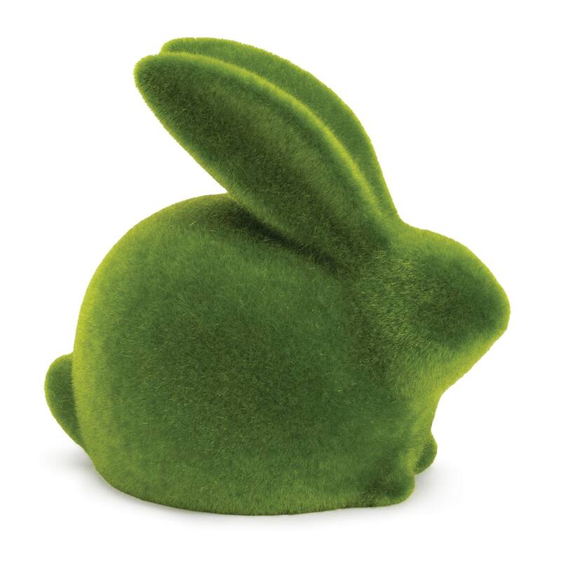 Mossy Rabbit Figurines - 5.75" - Green - Set of 2