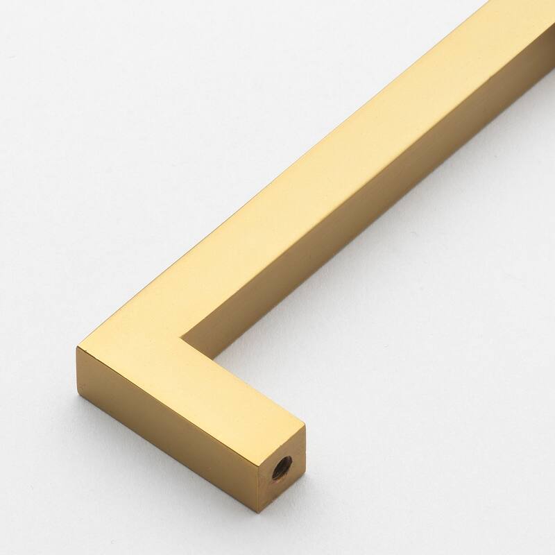 GlideRite 3-3/4 in. Center Gold Solid Square Bar Pulls (10-Pack) - Brass Gold