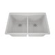 preview thumbnail 1 of 6, 33 Inch Lexicon Platinum Quartz Composite Drop-in Undermount Double Bowl Galaxy White Kitchen Sink LP-800TM-W-SO Galaxy White
