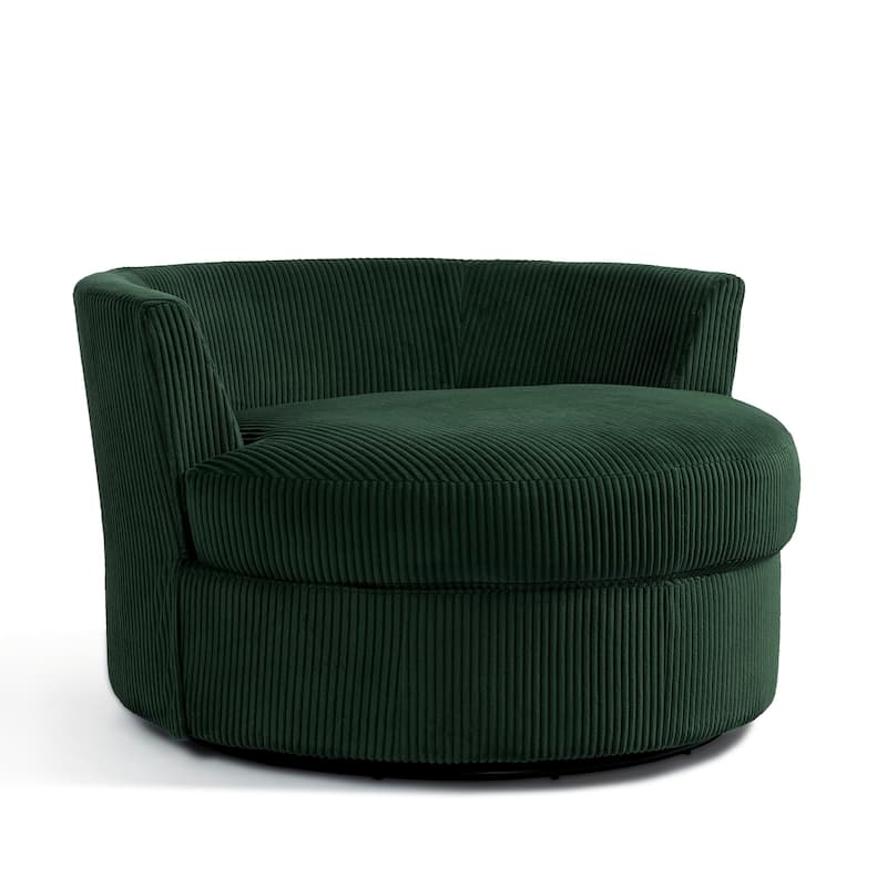 Upholstered Accent Swivel Barrel Armchair Club Chair with Pillows