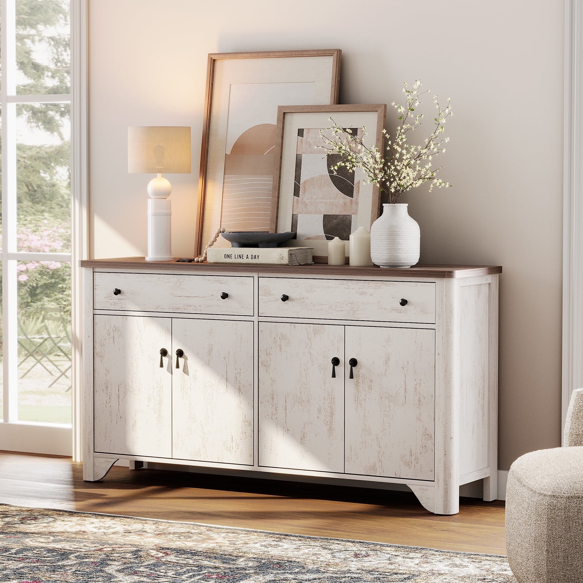 Harwick antique white buffet sale