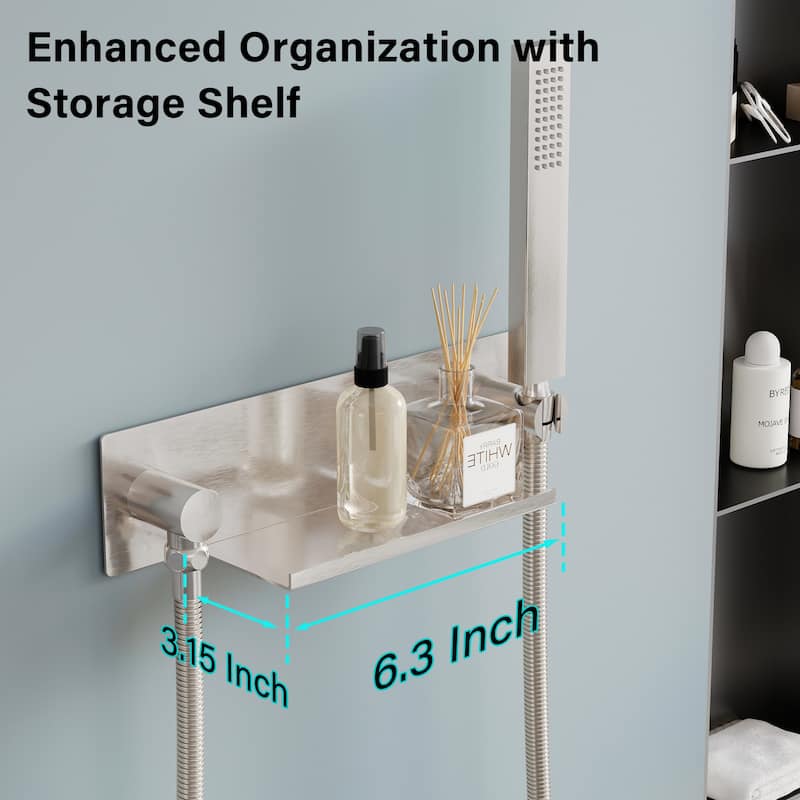 Rainfall Shower System With Hand shower And Concealed Pressure Balance Valve