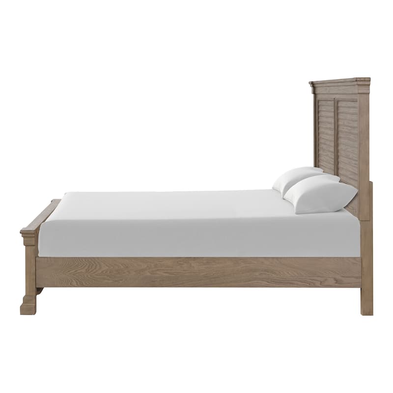 Furniture of America Wacine Weathered Grey Solid Wood Shuttered Panel Bed