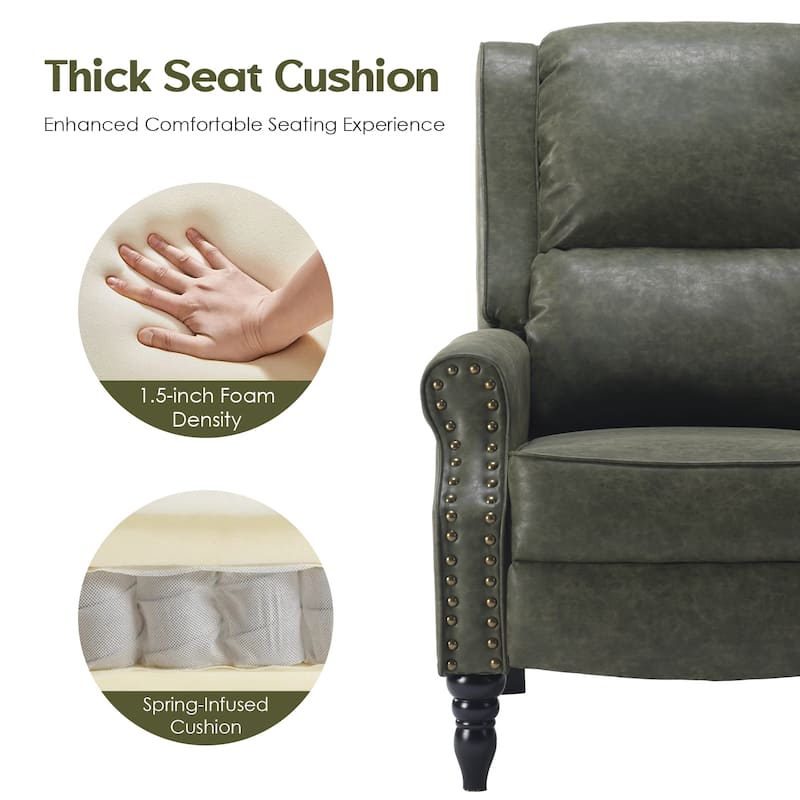 Faux Leather Pushback Recliner Chair for Living Room Bedroom