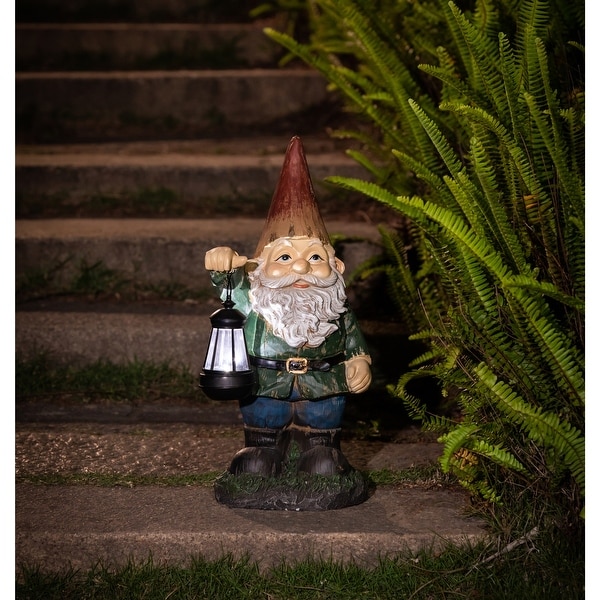 Garden Gnome Sculptures & Statues With Solar Lights-US 