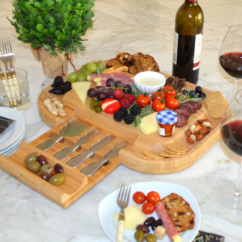 NCAA Nebraska University Cornhuskers Bamboo Cheese & Charcuterie Board
