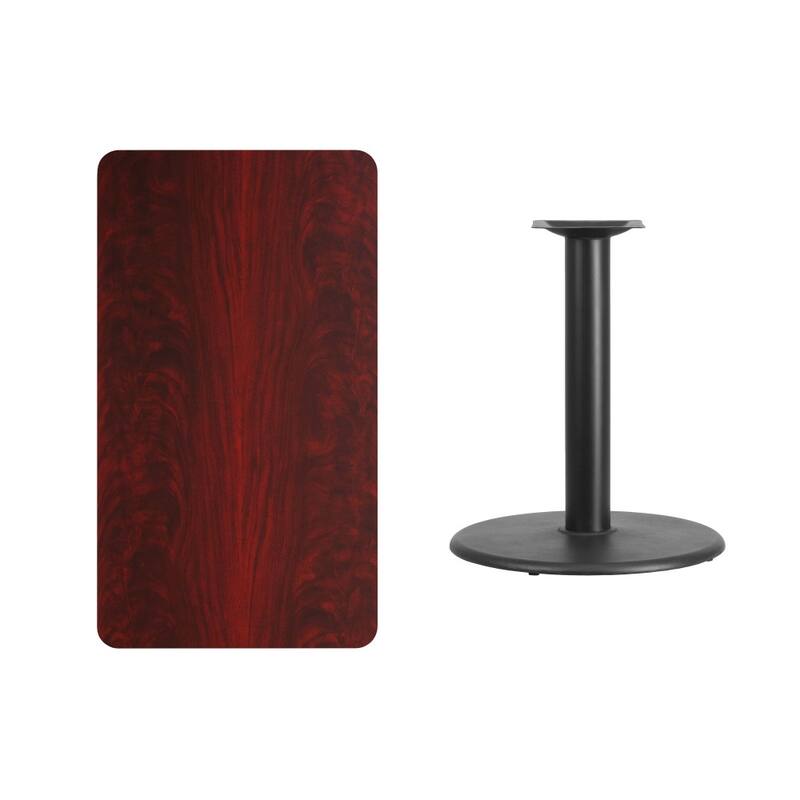 24'' x 42'' Rectangular Laminate Table Top with 24'' Round Table Height Base