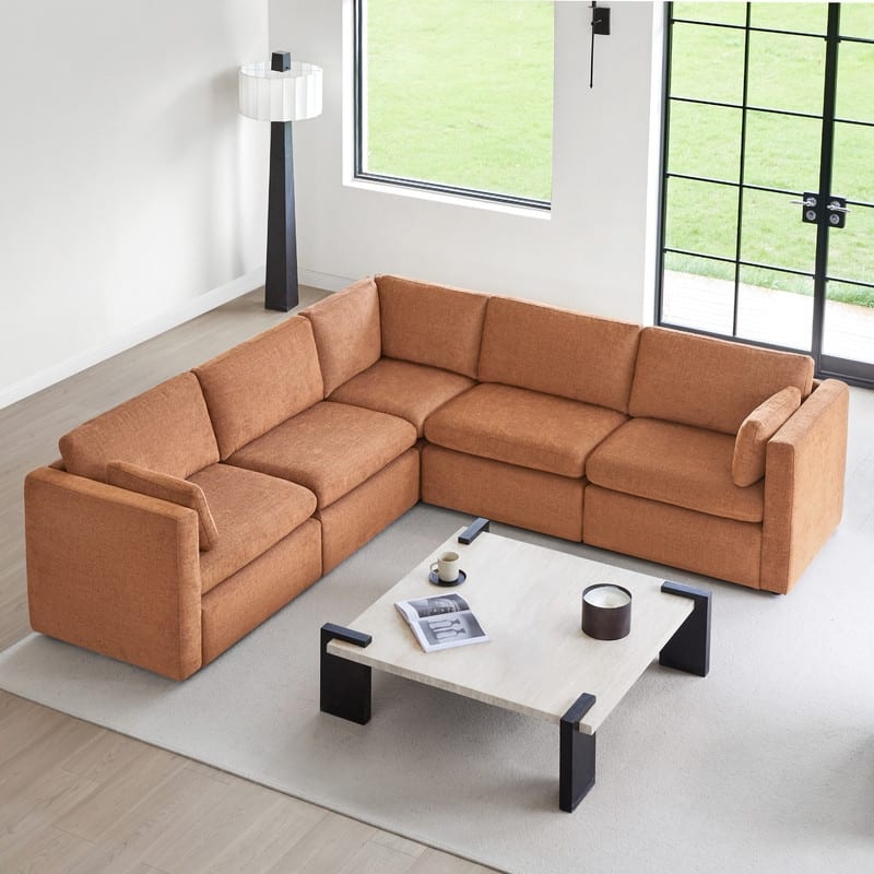 Spruce & Spring Mia Oversized Modular Sectional Fabric Sofa Set