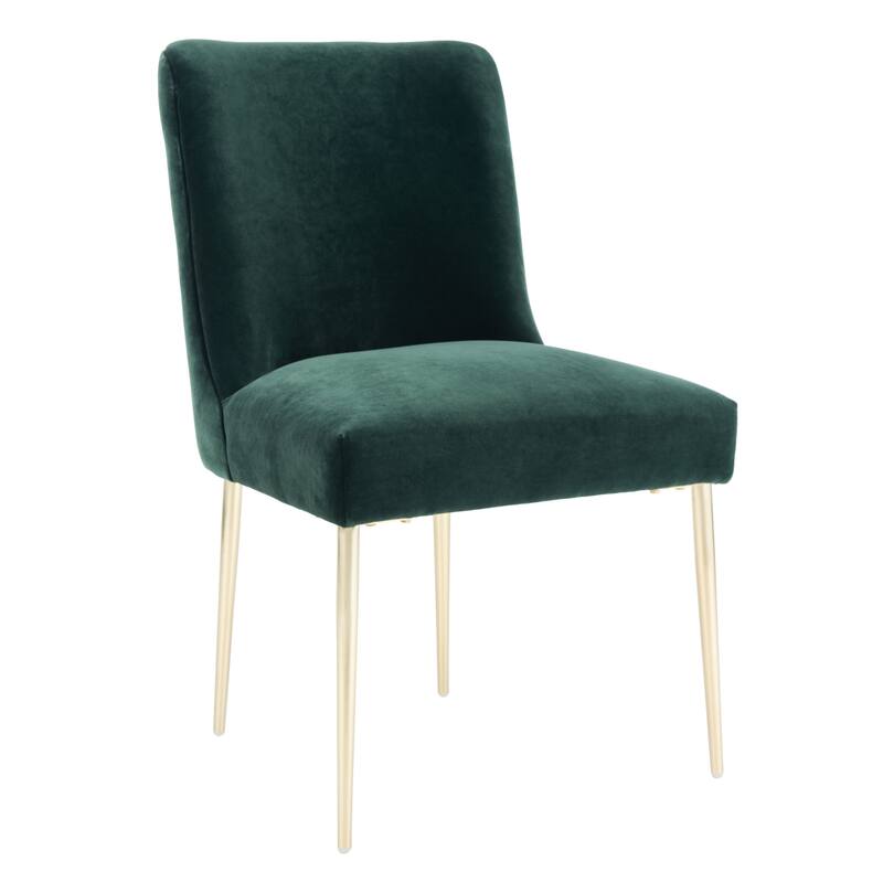SAFAVIEH Couture Melonie Velvet Accent Chair - Mustard / Brass - 28"x23"x35.3" - 28" W x 23" D x 35" H - 28Wx23Dx35H