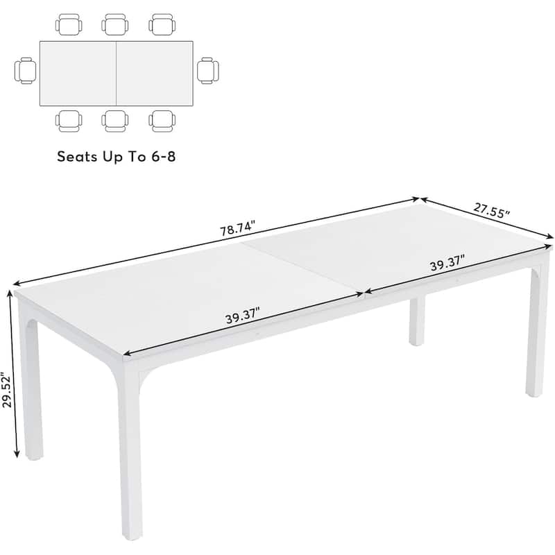 78.74" Large Rectangle Conference Table, Office Meeting/Seminar/Business Table Desk for Office Boardroom & Meeting Room