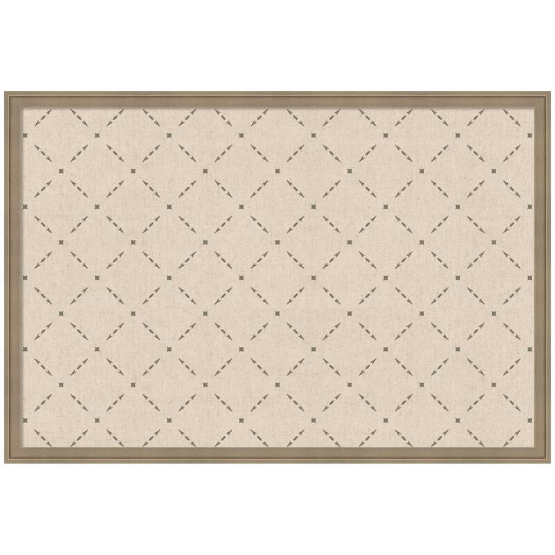 Kate and Laurel Pinboard Green Lattice Print - 38x26 - Florence Light Brown