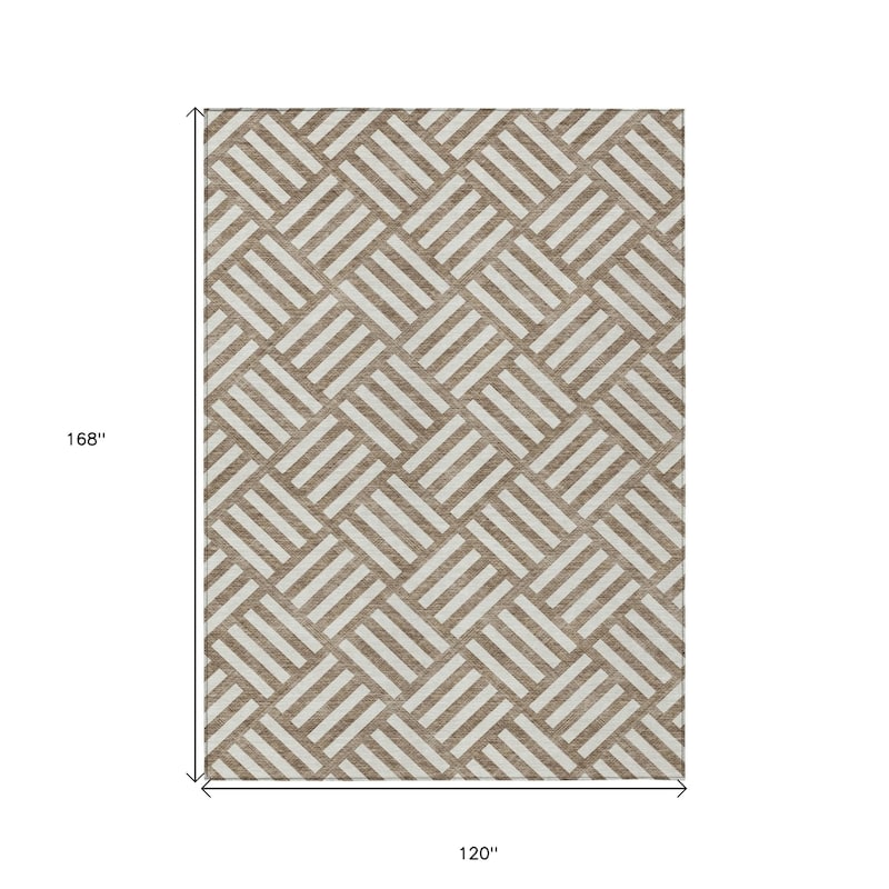 HomeRoots Geometric Transitional Rectangle Outdoor Rug