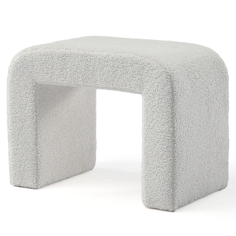 Modern Vanity Stool, Upholstered Ottoman, Extra Seat for Living Room
