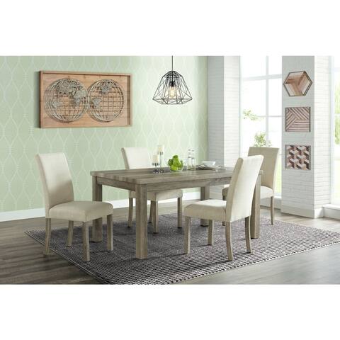 Cambridge Wyeth Dining 5-Piece Set in Natural Rustic with Table and 4 Fabric Side Chairs