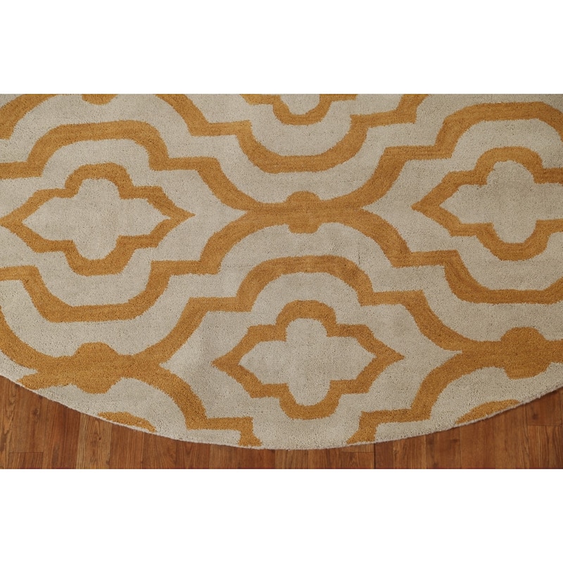 Contemporary Geometric Trellis Agra Oriental Wool Rug Hand-tufted - 10'0" x 10'0"