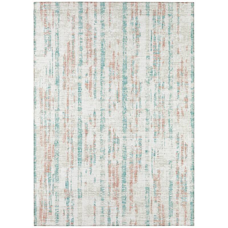 Indoor/Outdoor Rylee Modern Stripes Washable Rug - 5' x 7'6" - Ivory