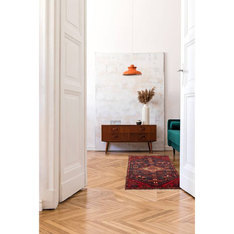 ECARPETGALLERY Hand-knotted Andelz Dark Navy Wool Rug - 2'7 x 6'3