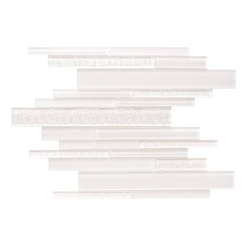 The Tile Life Karma Random Sized Brick Cream 12x12 Textured Glass Mosaic Backsplash & Wall Tile