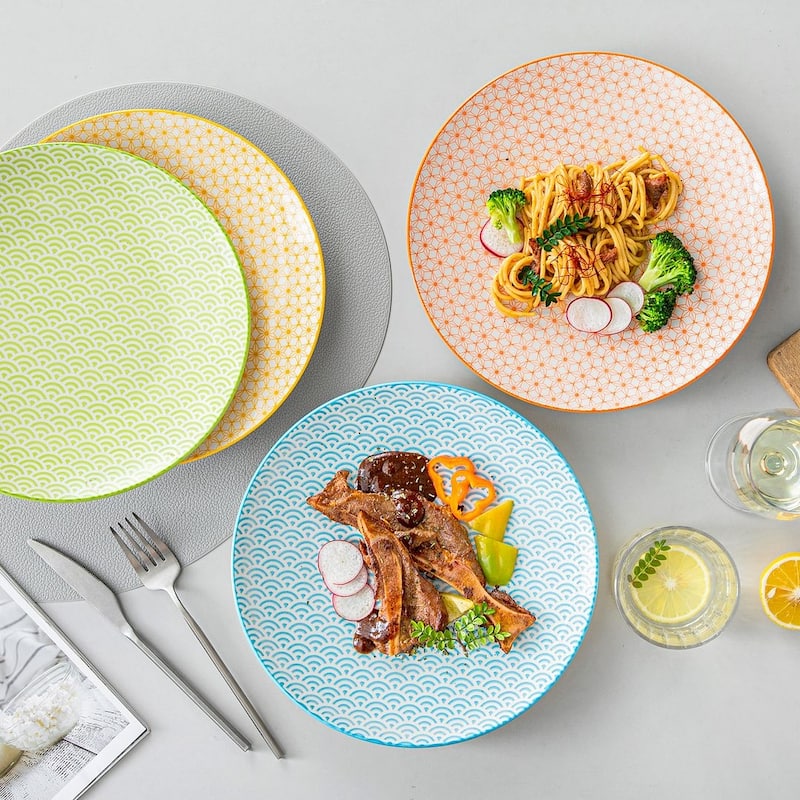 vancasso Macaron 4-Piece Multi-Color Dinner Plates Dessert Soup Plates