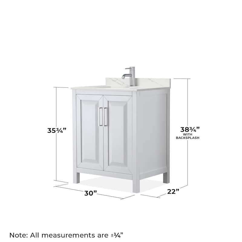 Wyndham Collection WCV252530S-QTZ-UNSMED Daria 30" Free Standing