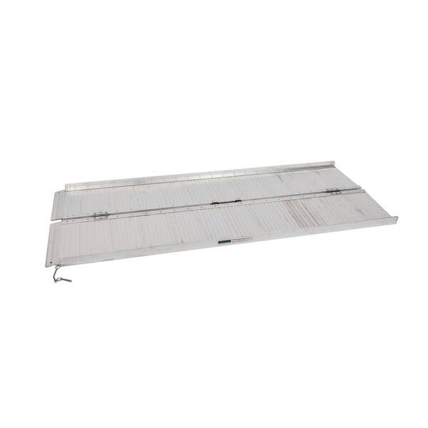 slide 2 of 7, 6ft Aluminum Folding Medical Mobility Wheelchair Ramp 600lbs Capacity - N/A Silver