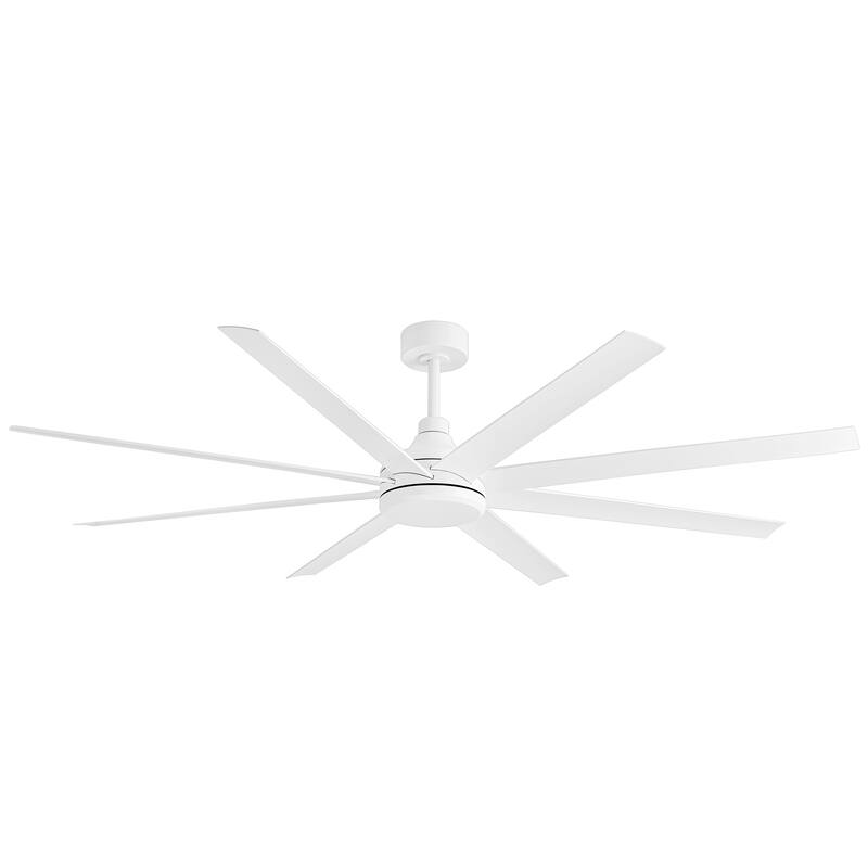 72 Inch Black/White 8-Blade Ceiling Fan with Remote without Light