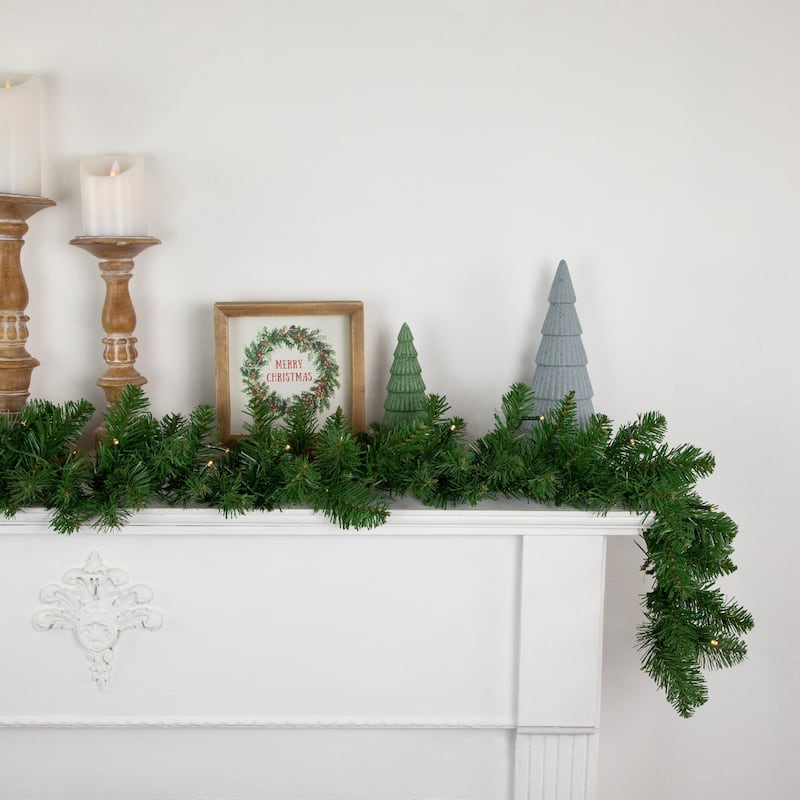 9' x 10" B/O Artificial Whitmire Pine Christmas Garl - Warm White LED