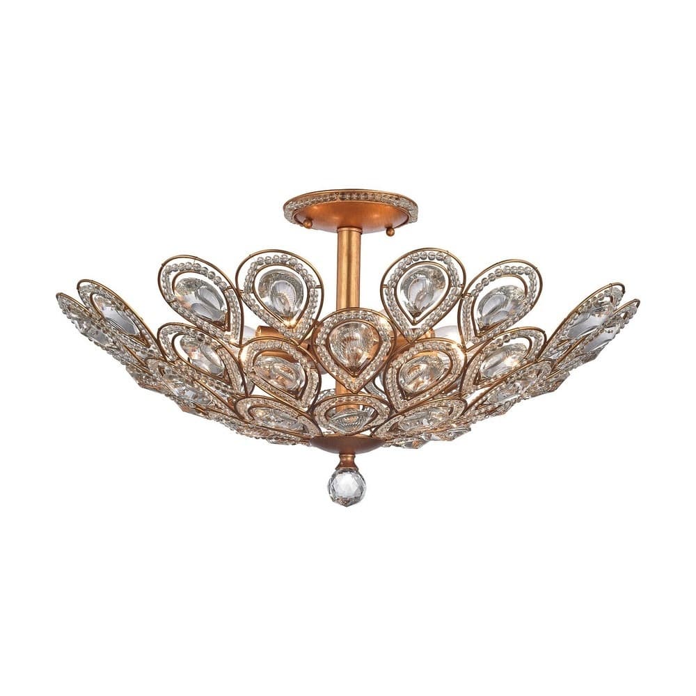 Bower Pleasant - Eight Light Semi-Flush Mount Matte Gold Finish with