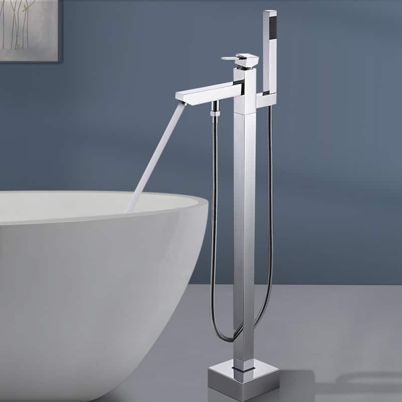 Topcraft Floor Mounted Bathtub Filler with Handheld Showerhead