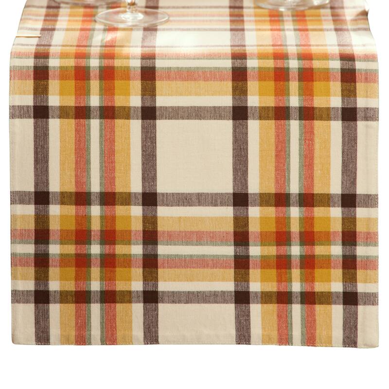 Russet Harvest Woven Plaid Table Runner - 13x70