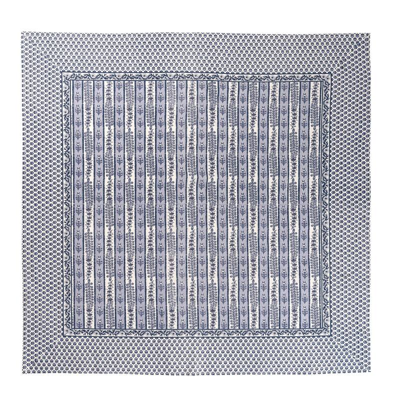 Couleur Nature Provence Avignon Tablecloth - Blue/Marine - 90" x 90" - 90" x 90" - Single - 90" x 90" - Blue