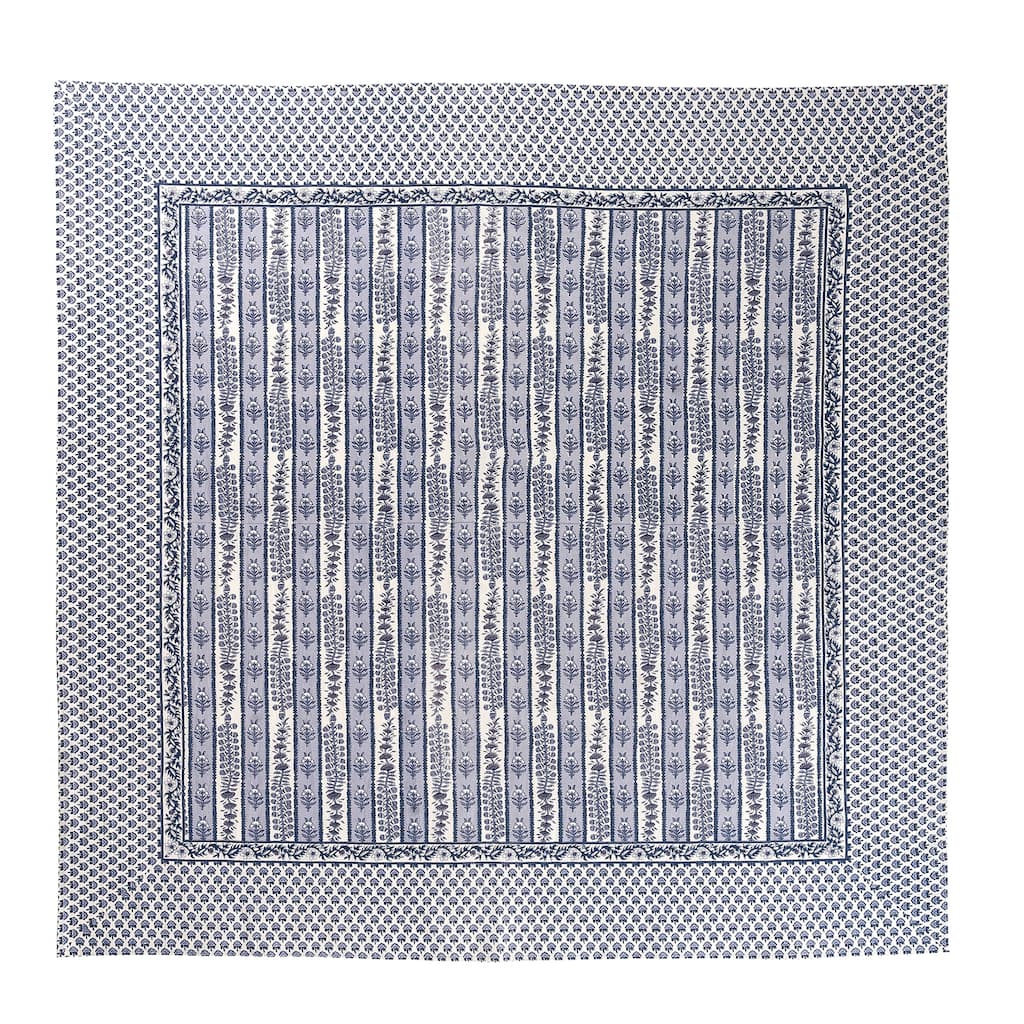 Couleur Nature Provence Avignon Tablecloth - Blue/Marine - 90" x 90" - 90" x 90"