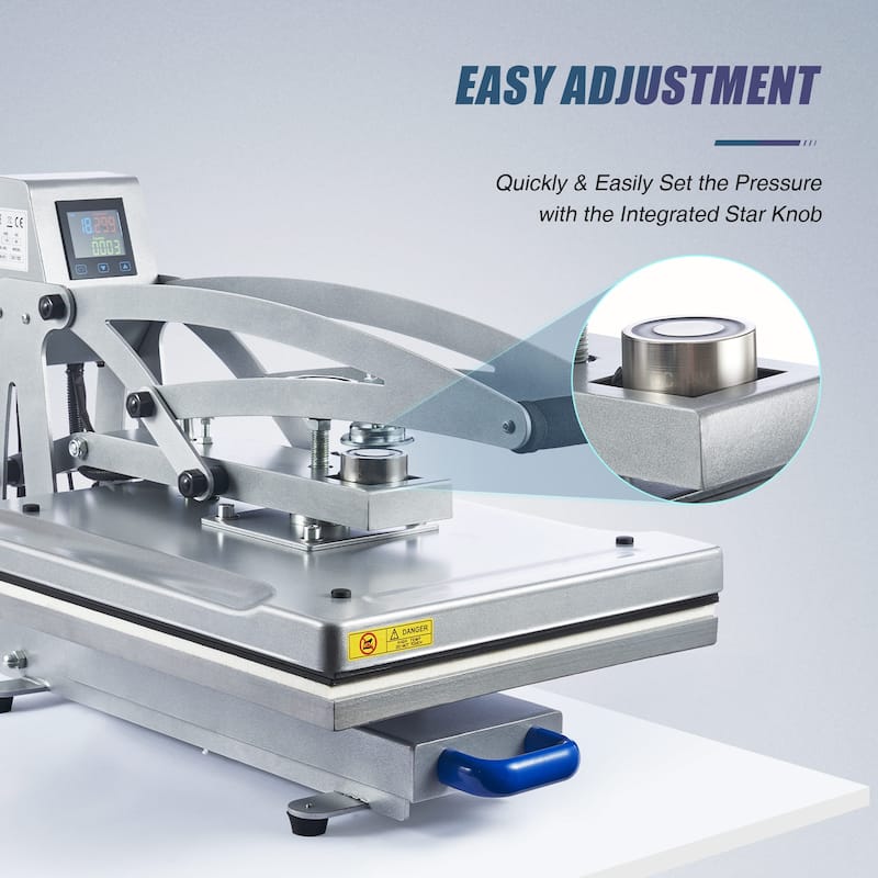Creworks Semi Auto Clamshell Heat Press Machine with 16 x 20 Heat Pad Slide Out Base 1600-Watt - 30.71" x 21.65"