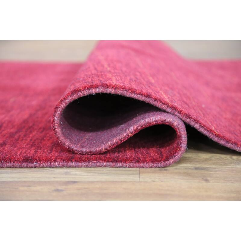 Hand Knotted Oriental 100% Wool Carpet Tribal Tribal Red Gabbeh Area Rug - 8' 0'' X 5' 2''