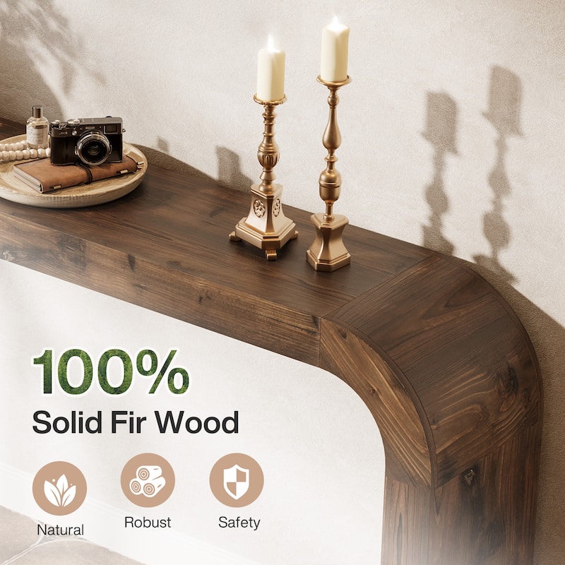 Solid Wood Console Table, 70.87-Inch Farmhouse Sofa Table