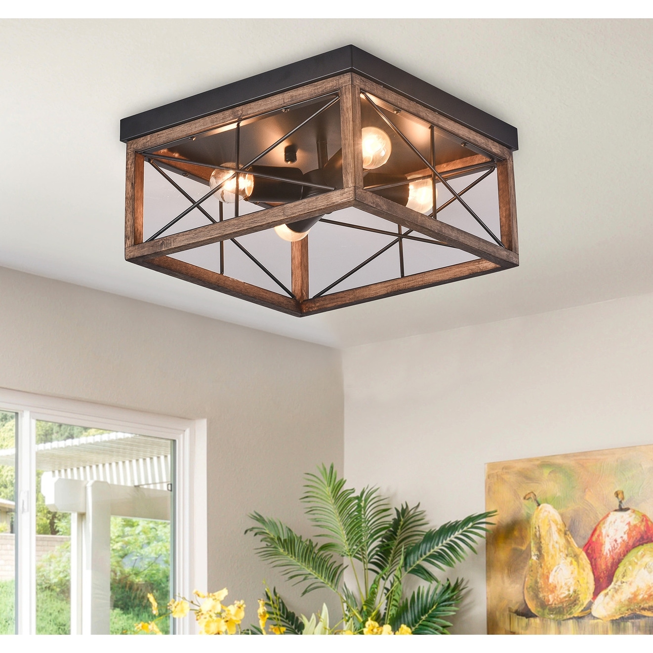 Rustic ceiling online mount light fixtures