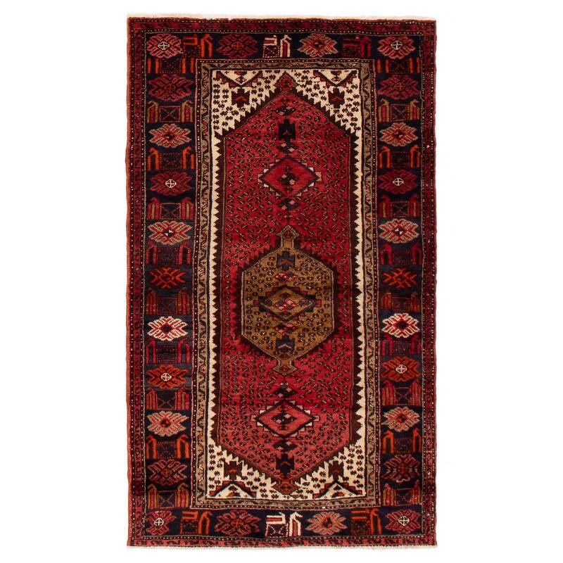 ECARPETGALLERY Hand-knotted Andelz Red Wool Rug - 3'8 x 6'4 - Red - 3'8 x 6'4