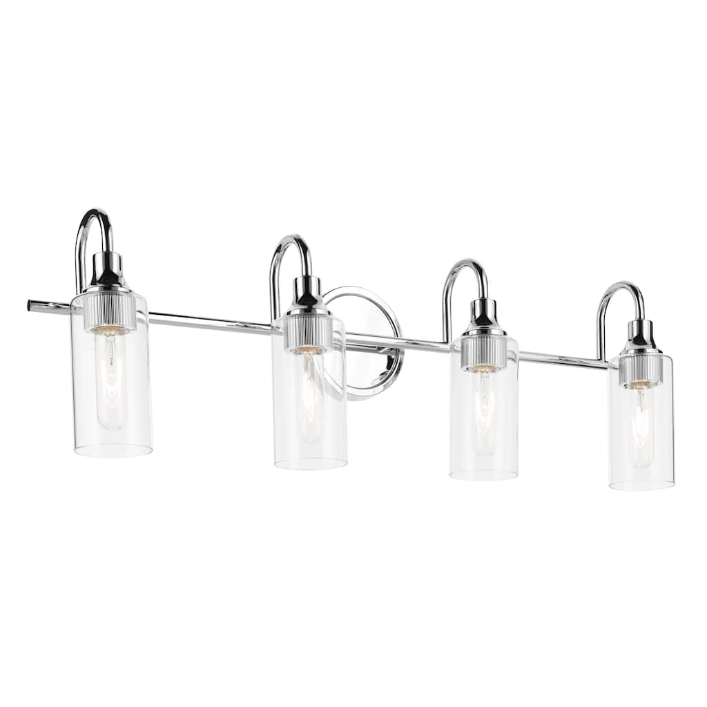 Kichler Lighting Kavi 31.5" 4-Light Vanity Light with Clear Glass in Chrome